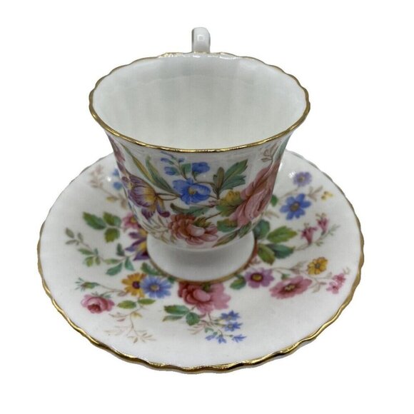 Paragon Demitasse Tea Cup Saucer To Her Majesty Queen England Queens Garden 4 oz - Picture 4 of 15